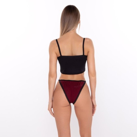 Panties tanga women, burgundy color, size 52-4