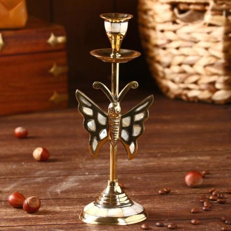 Climber "Color butterfly" Brass, mother of pearl 8.5x8.5x22 cm-1