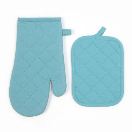 Set of kitchen Ethel, col. turquoise: mittens of 18x30 cm, take 18x21 cm-1