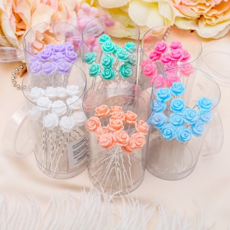 Hair hairpin "Flower" rose, 1 cm, mix-2