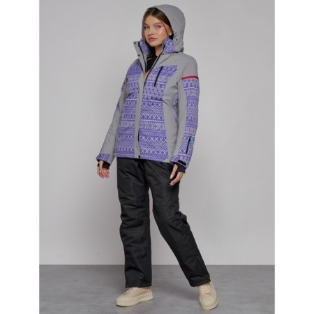 Ski jacket female winter, size 50, purple color-8