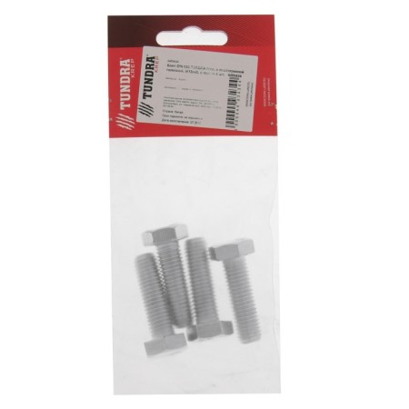 Bolt "Tundra Krep", with a hexagonal head, galvanized, Din933, M12x40 mm, 4 pcs-5