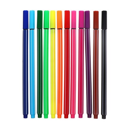 A set of capillary pens "strips", 12 colors, mix-2