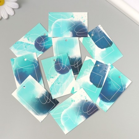 Cardboard Biro "Minimalism. Ocean" set of 10 pcs (5 types) 4x6 cm-1