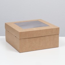 The box is folding, the lid is, with a window, craft, 25 x 25 x 12 cm