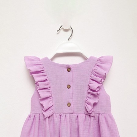 Платье детское с рюшей KAFTAN "Муслин", р.32 (110-116 см) лиловый-10
