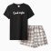 Homemade female set (T -shirt, shorts), black color, size 52
