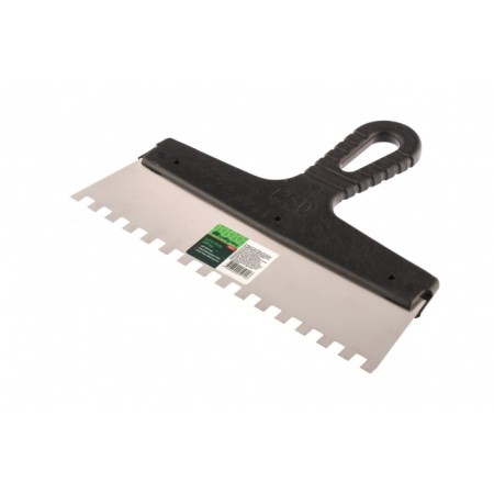 Spatula SIBRTTS 85474, tooth 8x8 mm, stainless steel, plastic handle, 250 mm