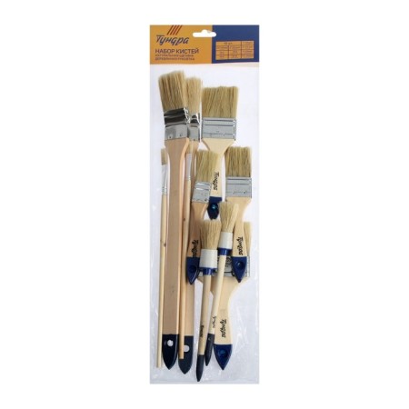 A set of tundra brushes, flat, round, radiator, for oil paint, 10 pcs.-2