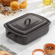 A baking sheet with a lid, 3 l, d = 7 cm, brown color