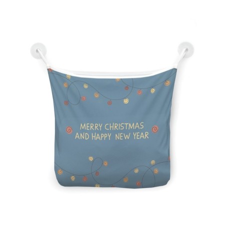 Organizer in a bath on suction cups "Christmas garlands", for storing toys and trifles, size 33x39 cm-2