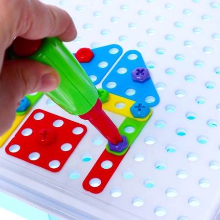 Constructor "Bolt Mosaic: Fantasies", with a screwdriver and base, 180 parts-2