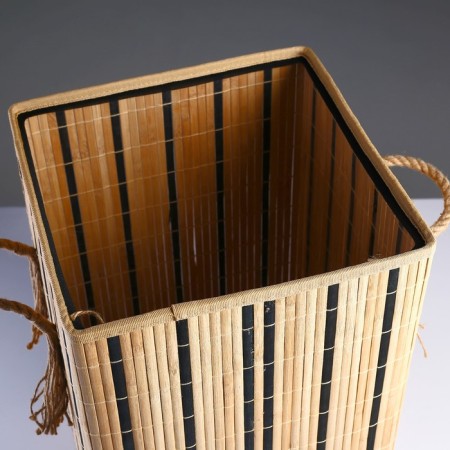 Bellya basket with a lid is folding with handles 37x37 cm H 56 cm, bamboo, jute-2