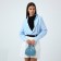 Bag Cross-Bodi with a zipper, blue color