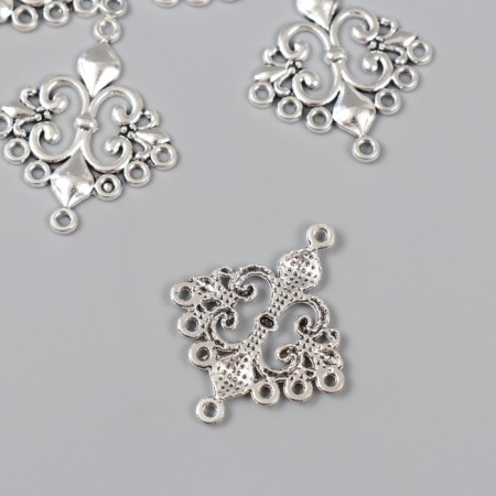 Connector for creativity Metal 2 ears "Lily" 3.6x3 cm-1