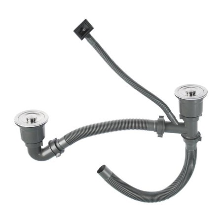 Kitchen sink Gerhans K37843-S, Slear, double, 780x430x220 mm, with siphon, S = 3.0 and 0.8 mm, glossy-4
