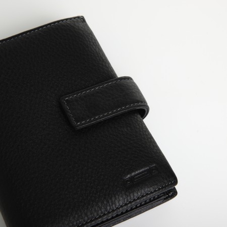Male purse on 3 in 1 button, department for car documents, passports, black color-3
