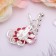 Brooch "Flower dew", pink color in silver