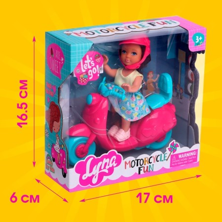Lyna baby doll with moped and accessories, mix-5