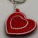 Soft toy "Double Heart" with rhinestones, on a key fob, 7 cm, red color