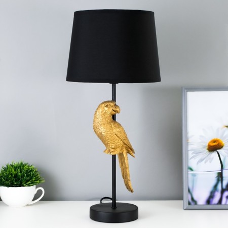 Parrot table lamp E27 40W black and gold 23.5x23.5x50 cm Risalux