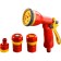 Set: Pistol for Watering, 8 modes, Connector 3/4 "(19 mm), Connector with Aquastop 3/4" (19 mm), adapter, plastic