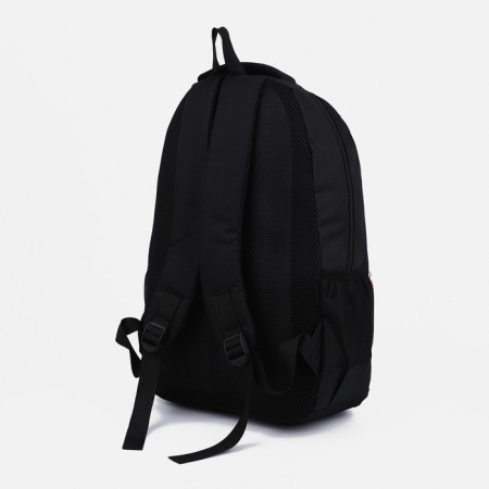 Male backpack on a zipper, 2 outer pockets, black color-1