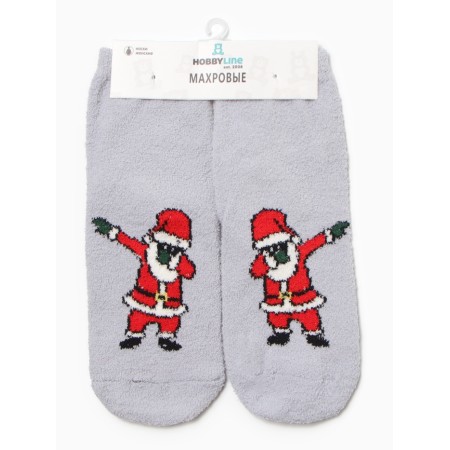 Women's socks "Dancing Santa Claus" NZHMP2258-08-01, color gray rr 36-40-2