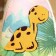 Banch hat for a nursery with an applique of the dinosaur "Leo", felt
