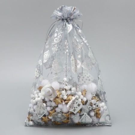 Bag Gift Organza "New Year's toys", 20 x 30 cm +/- 1.5 cm, New Year-1