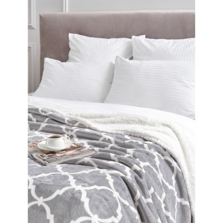Lord Grey Plaid, size 130x150 cm, monogram, gray-2