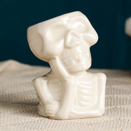 Skeleton Kashpo 10x7.5cm, white-1
