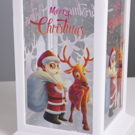 Santa Klaus lamp with a deer 3haa white 14.2x14.2x34cm Model: 18-4