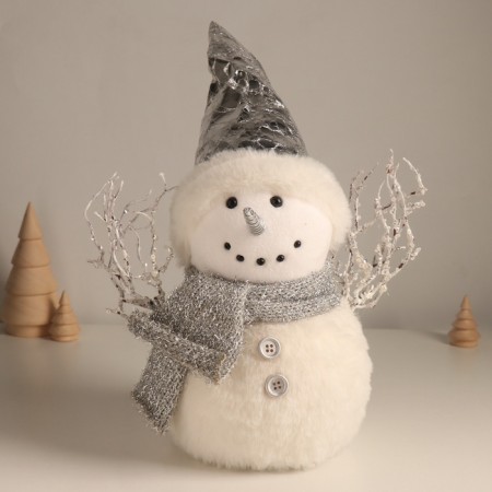 Decor "Snowman in a silver cap" 24x14x32 cm