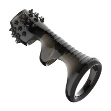 Nozzle on the penis of the oksa, massage, embossed, with antennae, silicone, black