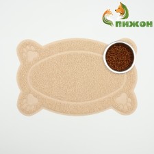 2-in-1 rug for a bowl/toilet for animals Figure, 40 x 25 cm, beige