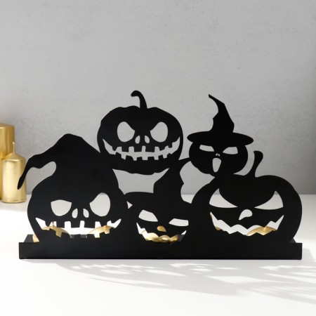 Summary Metal for 5 candles "Halloween. Pumpkin" Black 12.5x29.5x6 cm-1