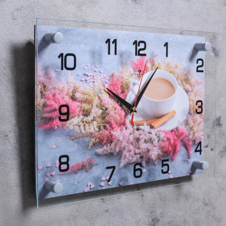 Watching clock, interior "coffee with cinnamon", silent, 25 x 35 cm-1