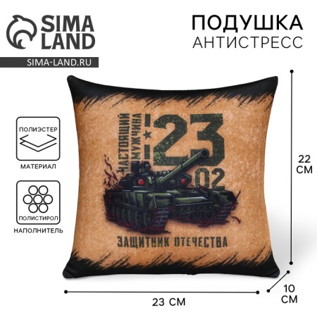 Antistress pillow decorative "Defender of the Fatherland", 21x20 cm