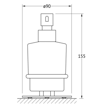 Holder with a liquid soap dispenser, matte glass, chrome, artwelle-1