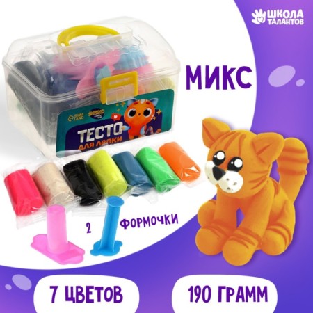 Modeling dough, 7 colors, 190 grams, 2 molds, syringe, mix color-1