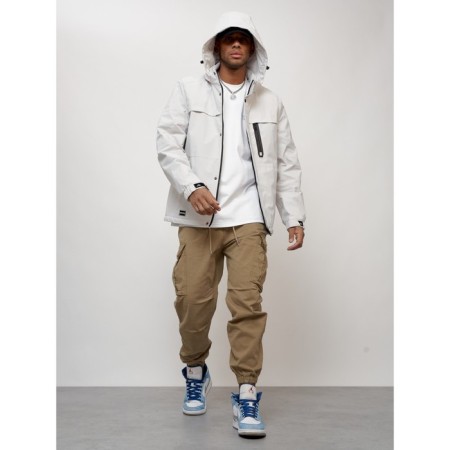 Male spring jacket, size 48, light gray color-12