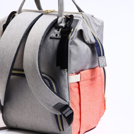 Women's backpack with a thermal carman, thermal mosque - portfolio, gray/pink color-5