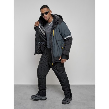 Male winter ski costume, size 48, dark gray color-14
