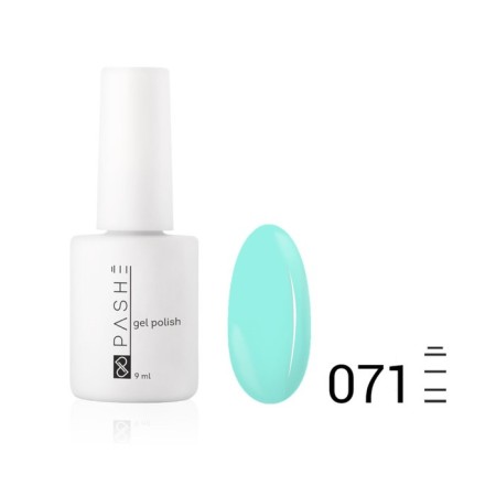 Color gel polish Pashe, No. 071 turquoise camera, 9 ml
