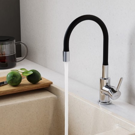 Santek and Tesio kitchen mixer, flexible surge, chrome-1