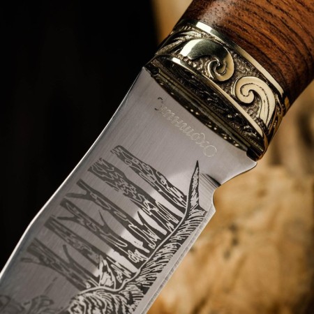 Hunting knife "Taezhik" 23 cm, blade 112mm/2.8 mm, wood, with engraving-6