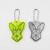 The reflective element "Rabbit", bilateral, 4.7 × 6 cm, color mix