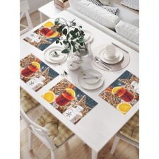 A set of napkins for setting the table “The mood to warm up”, rectangular, size 32x46 cm, 4 pcs