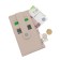 Cartholder, genuine leather, beige 15x9x1 cm